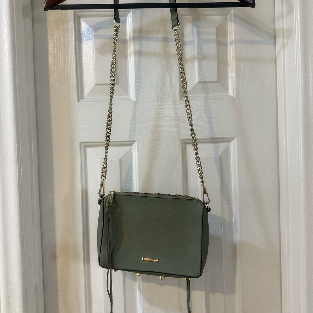 Rebecca Minkoff Green Crossbody Bag with Gold Chain Strap